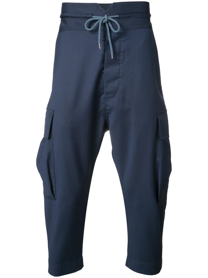 Vivienne Westwood Man Drop-crotch Cropped Trousers - Blue