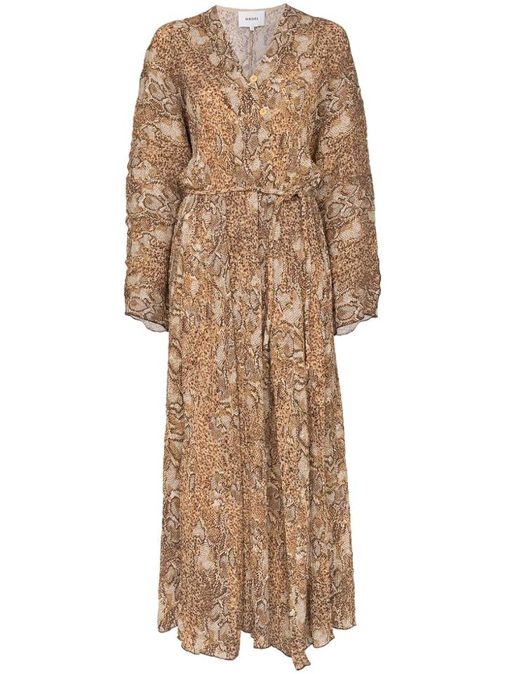 Nanushka Snake-print Maxi Dress - Brown