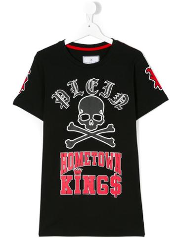 Philipp Plein Junior - Teen Hometown Kings T-shirt - Kids - Cotton - 16 Yrs, Black