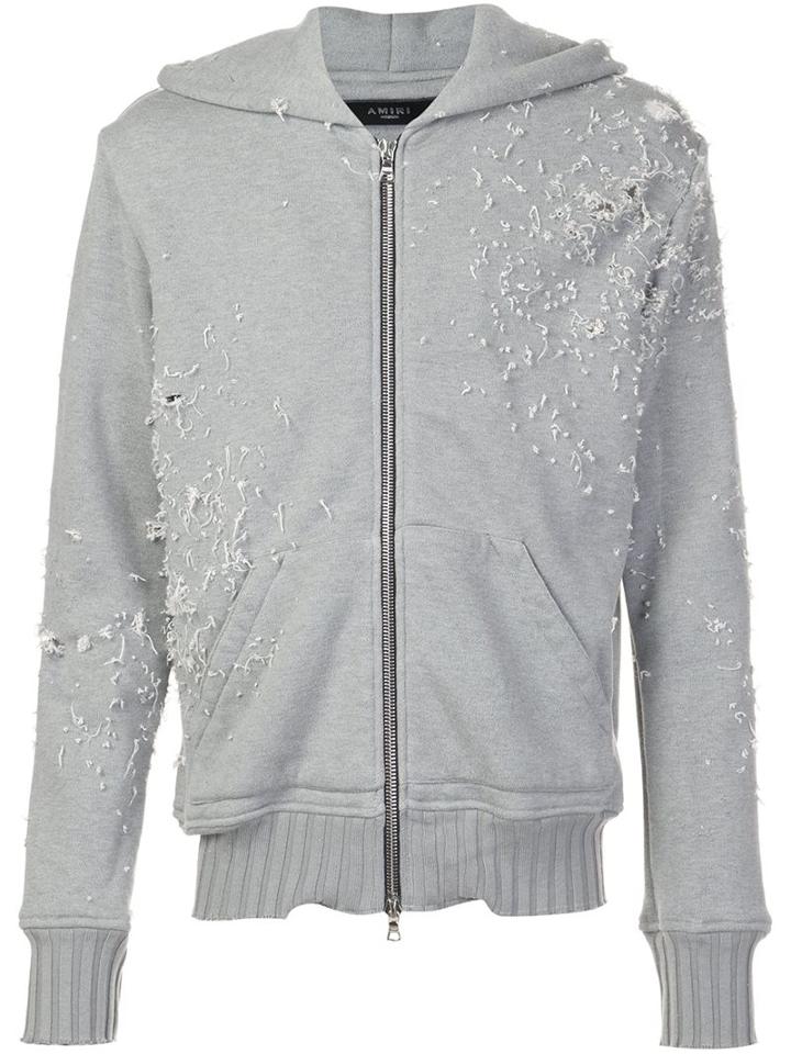 Amiri 'shotgun' Zip Hoodie, Men's, Size: Xl, Grey, Cotton