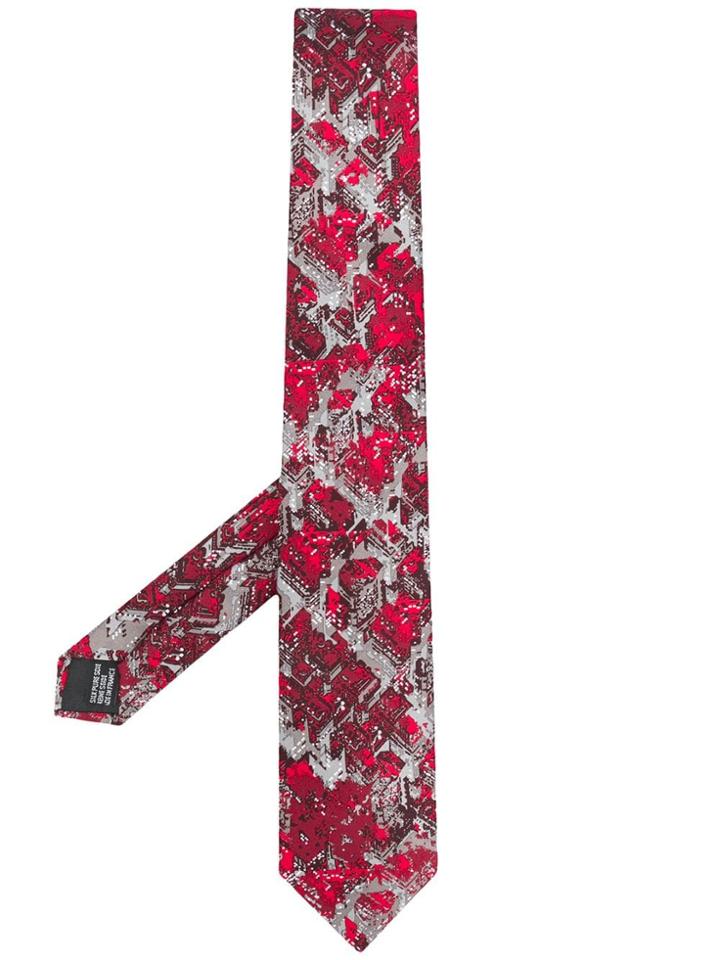Lanvin Abstract Print Tie - Red