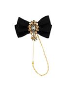 Dolce & Gabbana Satin Crystal Bow, Women's, Black