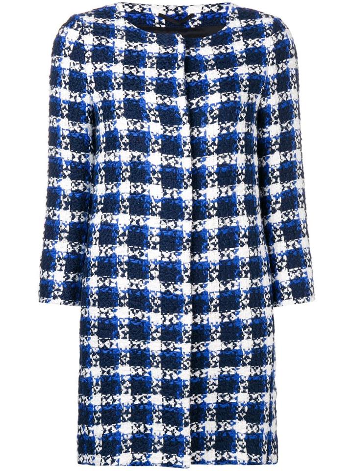 Herno Fitted Tweed Coat - Blue