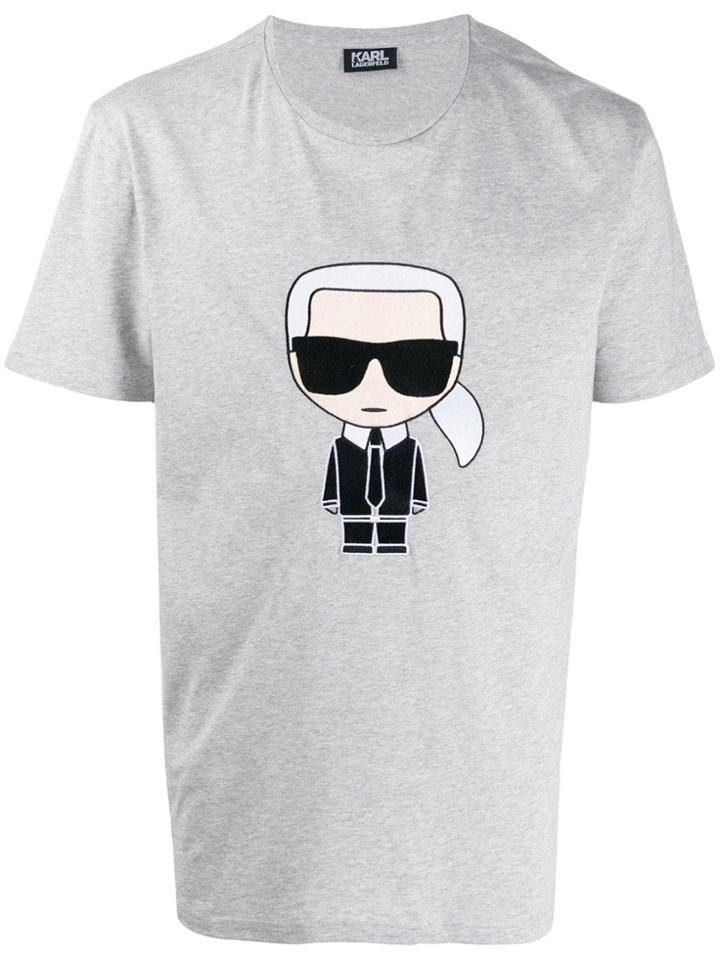 Karl Lagerfeld Ikonik Embroidered T-shirt - Grey