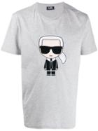 Karl Lagerfeld Ikonik Embroidered T-shirt - Grey