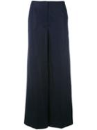 Theory - 'rieridge' Palazzo Trousers - Women - Cotton - 8, Blue, Cotton