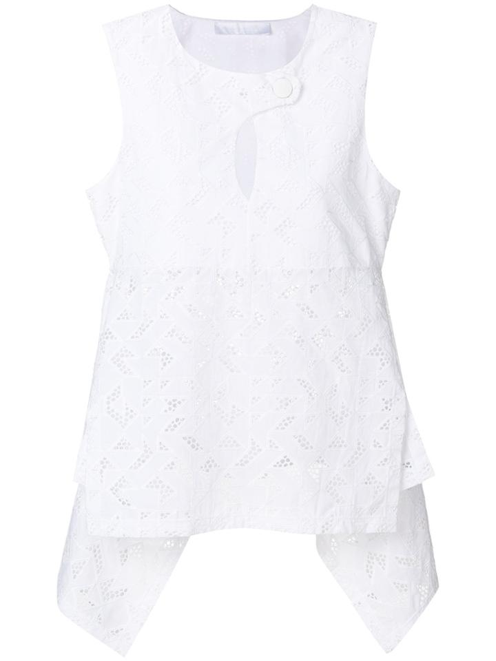 Neil Barrett Sangallo Lace Top - White