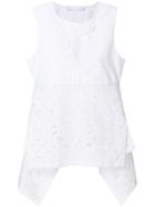 Neil Barrett Sangallo Lace Top - White