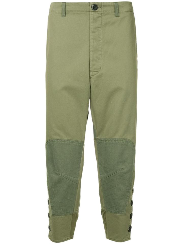Loewe Dropped Crotch Patchwork Trousers - Green