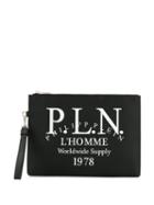 Philipp Plein Logo Print Clutch - Black