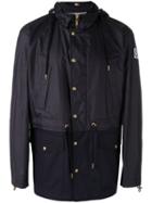 Moncler Gamme Bleu Logo Patch Hooded Jacket, Men's, Size: 1, Blue, Cotton
