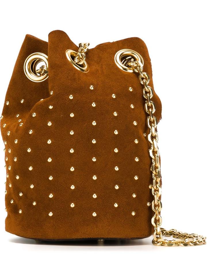 Delphine Delafon Fringed Studded Bucket Shoulder Bag