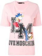 Love Moschino College Doll Print T-shirt - Pink