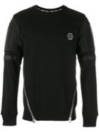 Philipp Plein - Zipped Biker Patch Sweatshirt - Men - Cotton/polyester/polyurethane - Xl, Black, Cotton/polyester/polyurethane