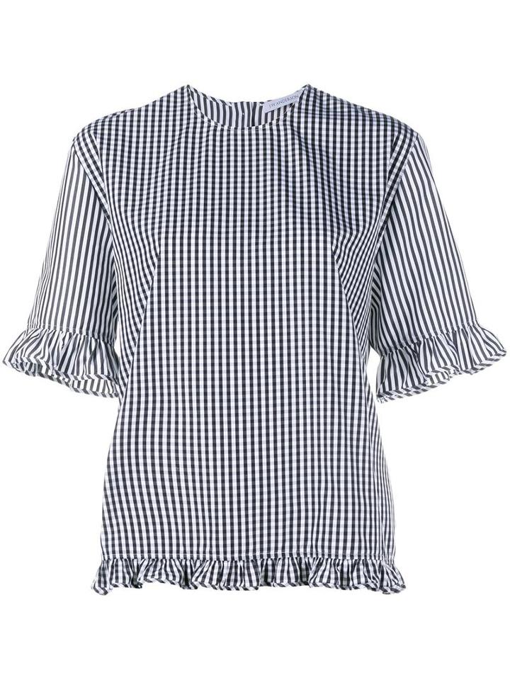 J.w.anderson Checked Blouse, Women's, Size: 8, Black, Cotton