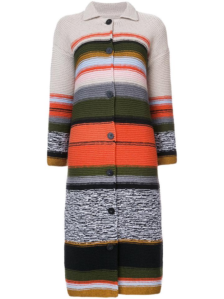 Rosetta Getty - Striped Knitted Cardigan - Women - Nylon/viscose/lambs Wool - Xs, Nylon/viscose/lambs Wool