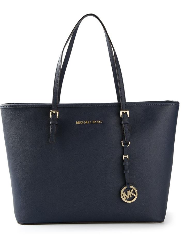 Michael Michael Kors Jet Set Medium Tote, Women's, Blue, Leather/calf Leather