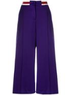 Gucci Branded Waistband Wide-leg Trousers - Pink & Purple