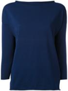 Cruciani - Boat Neck Knit - Women - Cotton - 40, Blue, Cotton