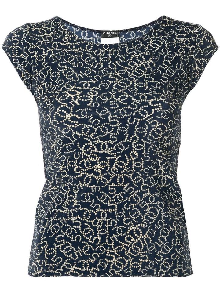 Chanel Pre-owned Cc N. 5 Pattern Blouse - Blue