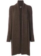 N.peal Ribbed Placket Cardigan - Brown