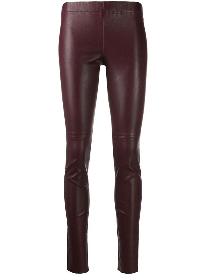 Yves Salomon Skinny Trousers - Red