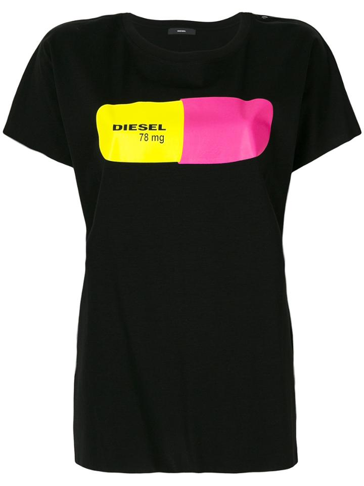 Diesel Pill Print T-shirt - Black
