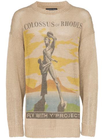 Y / Project Colossus Relaxed Fit Knitted Jumper - Neutrals