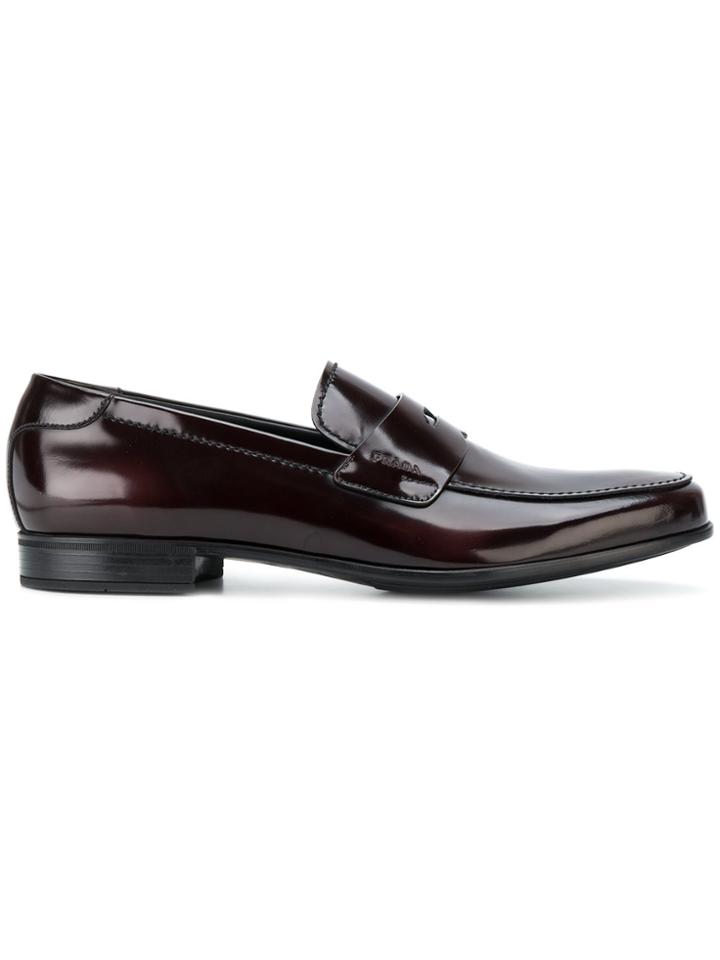 Prada Patina Penny Loafers - Red