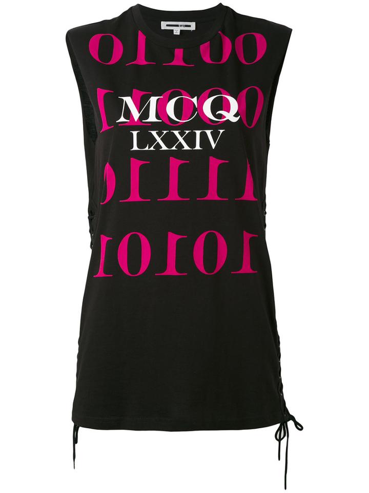 Mcq Alexander Mcqueen - Logo Printed Top - Women - Cotton - M, Black, Cotton