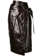 Petar Petrov Leather Wrap Skirt - Brown