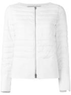 Herno Zipped Puffer Jacket, Women's, Size: 44, White, Polyamide/polyurethane/cotton/polyester