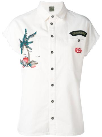 Mr & Mrs Italy Patches Denim Shirt - White