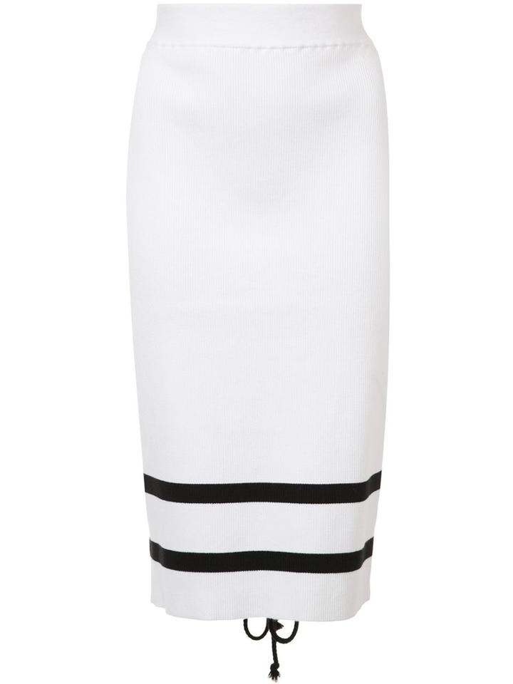 Puma Striped Detailing Pencil Skirt, Women's, Size: Small, White, Cotton/nylon/spandex/elastane