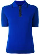 Maison Margiela Knitted Polo Shirt, Women's, Size: Small, Blue, Polyamide/polypropylene/rayon/wool