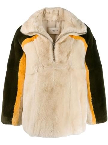 Sprung Frères Manitoba Fur-trim Sweater - Neutrals