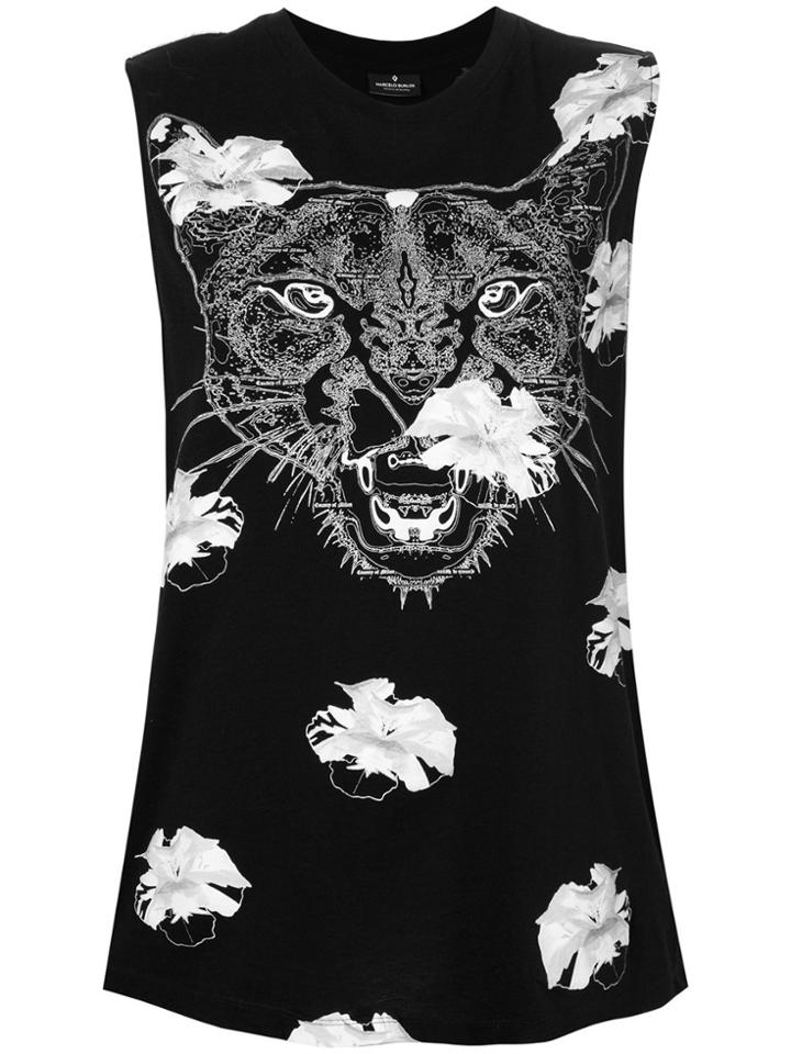 Marcelo Burlon County Of Milan Flower Puma Tank Top - Black