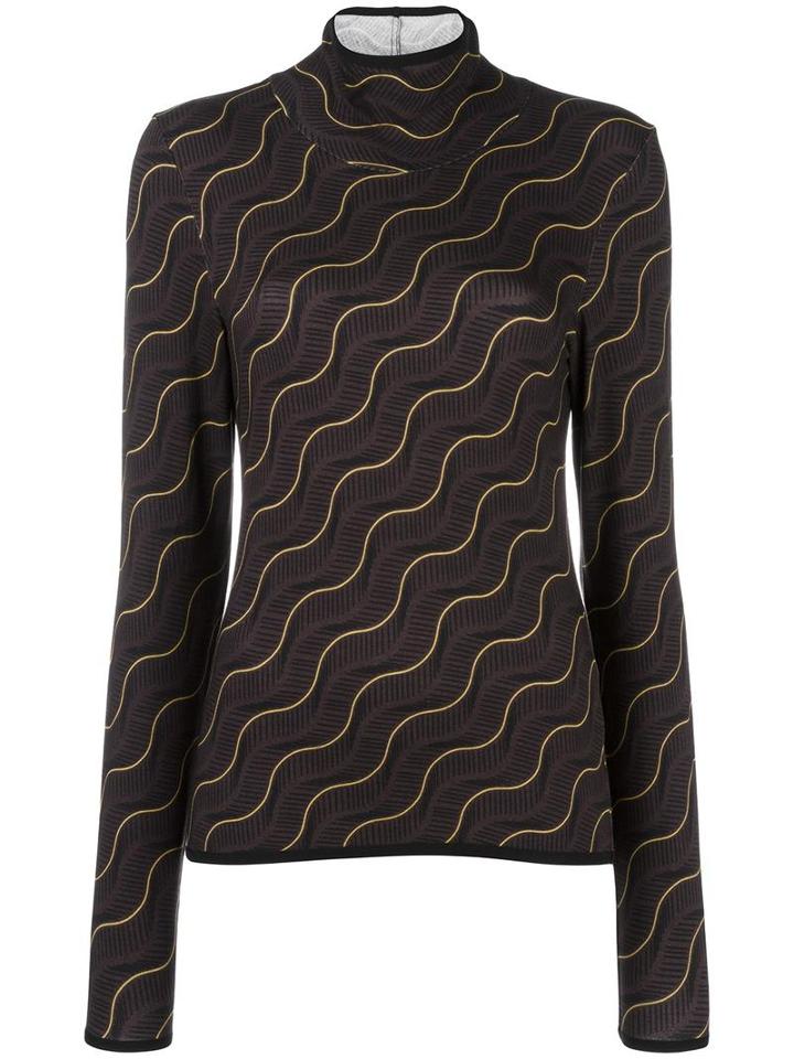 Aalto Wavy Print Sweater, Women's, Size: 38, Brown, Viscose/spandex/elastane