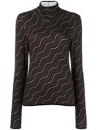 Aalto Wavy Print Sweater, Women's, Size: 38, Brown, Viscose/spandex/elastane