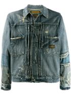 Neighborhood Boxy Fit Distressed Denim Jacket - Blue