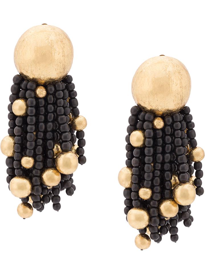 Monies Bead Drop Earrings - Black