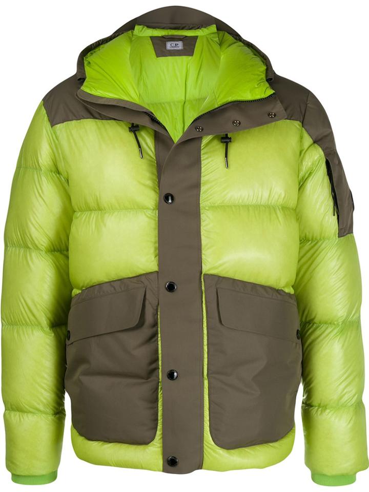 Cp Company Two-tone Padded Jacket - Green