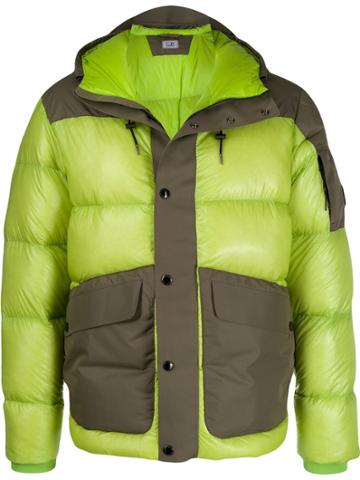 Cp Company Two-tone Padded Jacket - Green