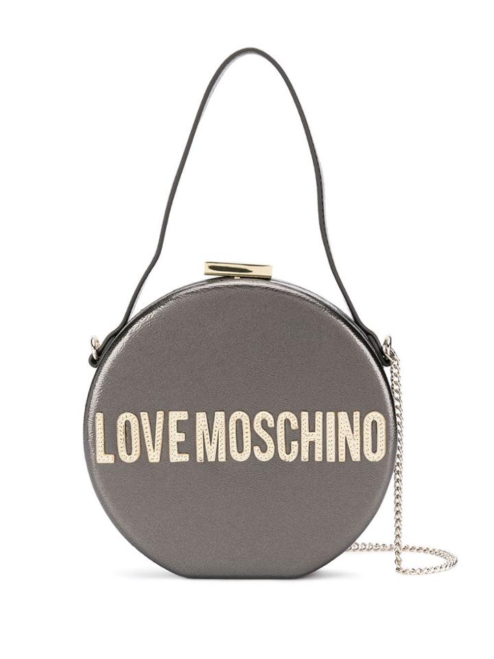 Love Moschino Round Logo Crossbody Bag - Grey