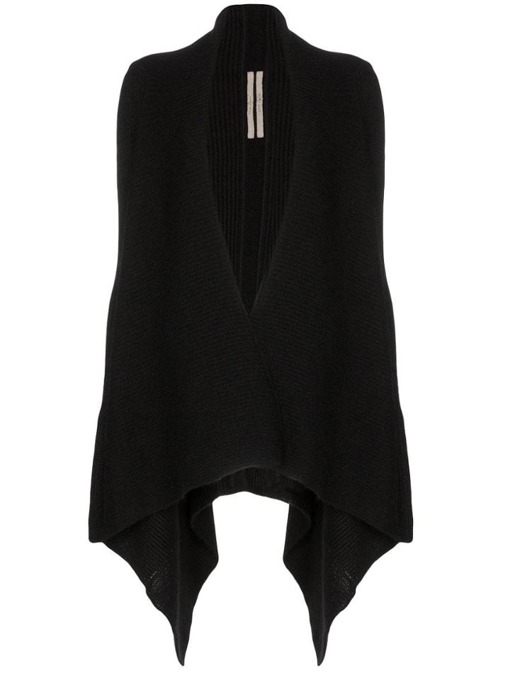 Rick Owens Draped-side Knitted Cardigan - Black