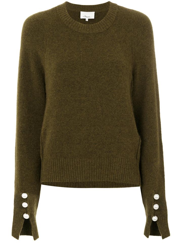 3.1 Phillip Lim - Classic Knitted Sweater - Women - Polyamide/spandex/elastane/wool/yak - Xs, Green, Polyamide/spandex/elastane/wool/yak
