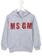 Msgm Kids Logo Print Hoodie, Boy's, Size: 8 Yrs, Grey