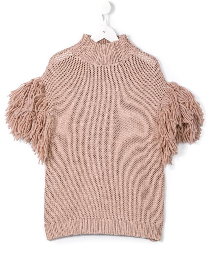 Douuod Kids 'istrice' Knitted Top, Girl's, Size: 8 Yrs, Pink/purple
