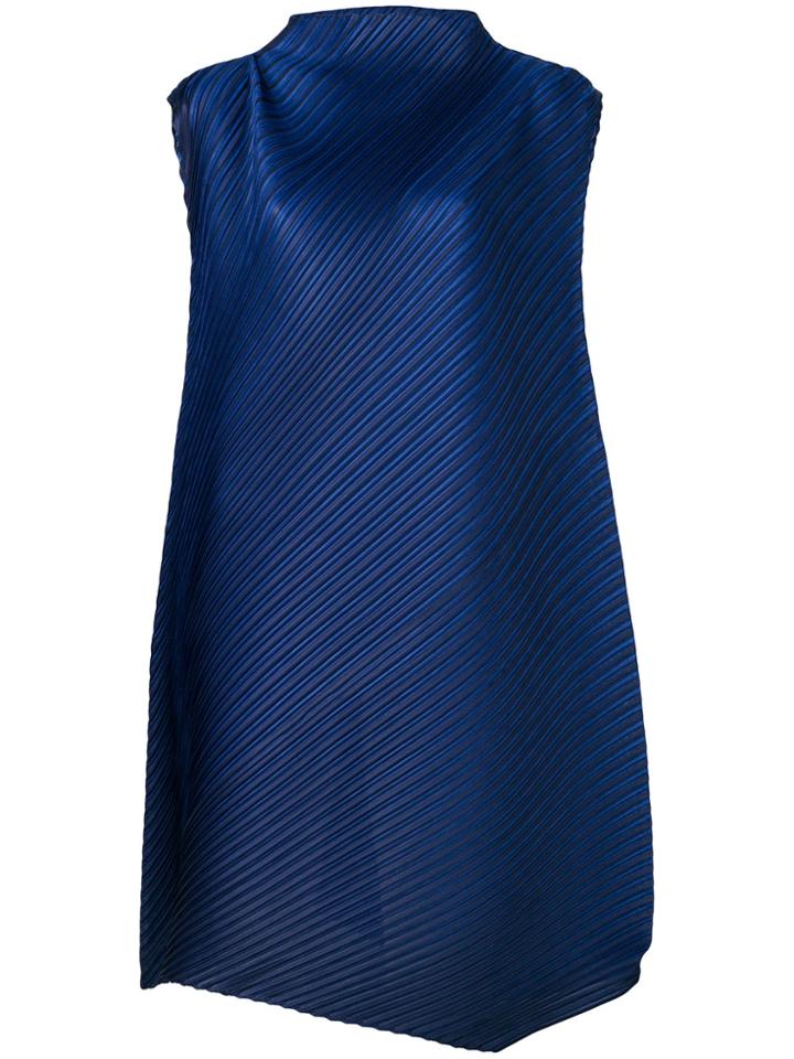 Pleats Please By Issey Miyake Pleated Shift Dress - Blue