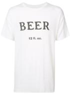 The Elder Statesman - 'beer' Print T-shirt - Unisex - Silk/cashmere - L, White, Silk/cashmere